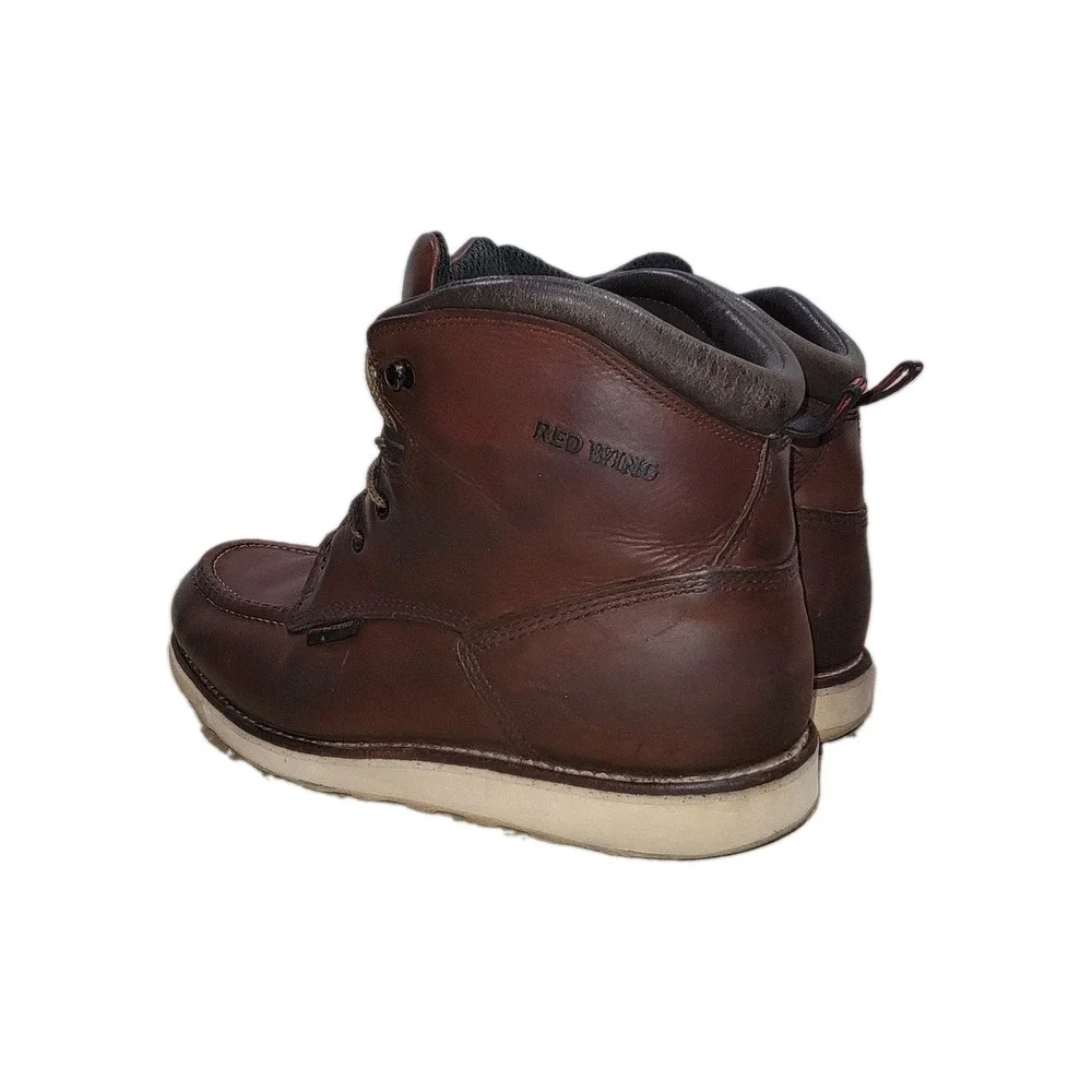 Red Wing Traction Tred 405 Waterproof Soft Toe Leather Boots Men's Sz 12 D Brown